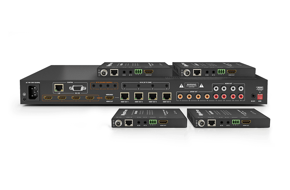 4K 4×4 HDBaseT™ Matrix with Receivers